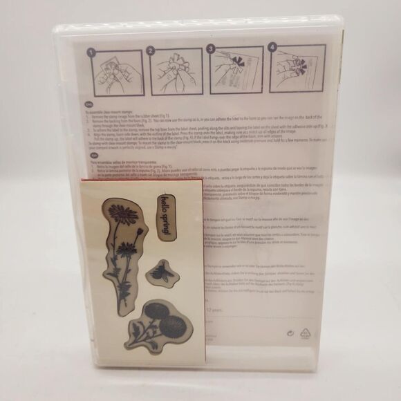 Stampin Up Springtime Hello Cling Stamp Set Unmounted Flower Floral Botanical - Picture 2 of 4